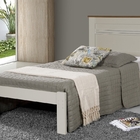 Cama Solteiro Dallas Ii Off White Com Colchão