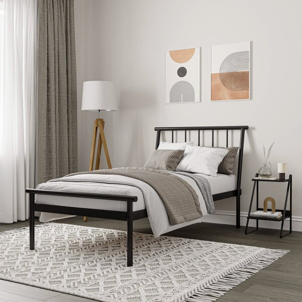 Cama Solteiro Em Aço Begônia Cabecasa Madeiraoriginals Preto