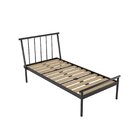 Cama Solteiro Em Aço Begônia Cabecasa Madeiraoriginals Preto