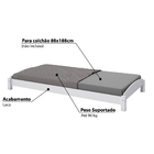 Cama Solteiro Empilhável  Laqueado Branco Casatema