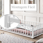 Cama Solteiro Estilo Montessoriana Em Aço/ferro- Branco