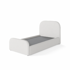 Cama Solteiro Estofada Clean Estilo Escandinavo Linho Cinza