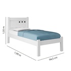 Cama Solteiro F89 Paola II - Branco