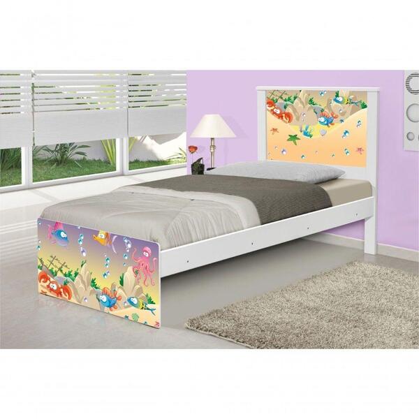 Cama Solteiro Fundo Do Mar Feliz Com Colchão