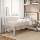 Cama Solteiro Gwen Off White Madeira Com Colchão