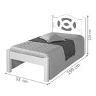 Cama Solteiro Haissa Branco E Rosa