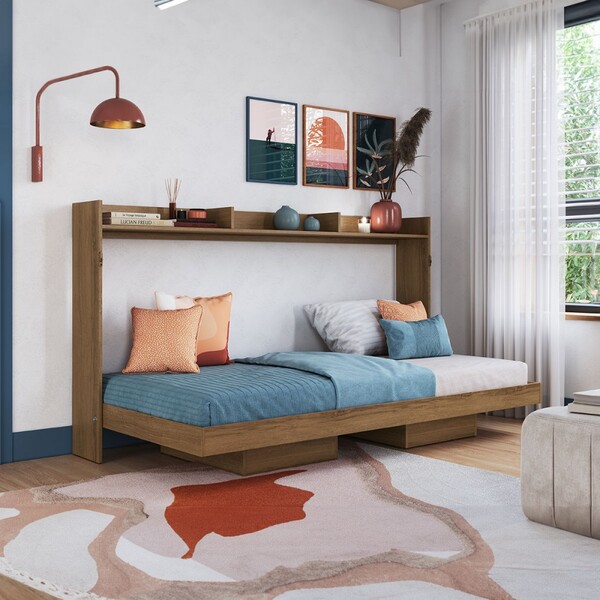 Cama Solteiro Hanover Articulável Horizontal Mel - Art In Móv