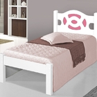 Cama Solteiro Holanda Branco E Rosa