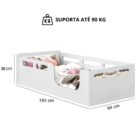 Cama Solteiro Infantil Segura Confortável Montessoriana Branco