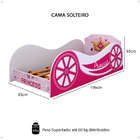 Cama Solteiro Infantil Simples Carruagem MDF Lateral Grade Pr