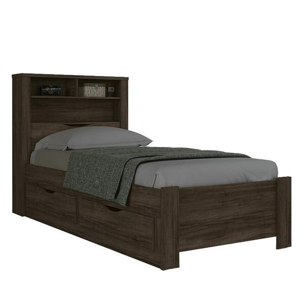 Cama Solteiro Invicta Com Baú E 2 Gavetas - Pr Móveis