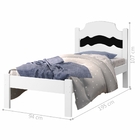Cama Solteiro Iris Branco E Preto Branco