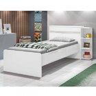 Cama Solteiro Jade Com Baú 2 Gavetas  Color Flex Branco