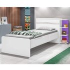 Cama Solteiro Jade Com Baú 2 Gavetas  Color Flex Branco