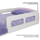 Cama Solteiro Jardim Com Protecao Montessoriana  Branco/rosa