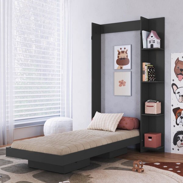 Cama Solteiro Juvenil Articulável Vertical Com Estante  80 Va