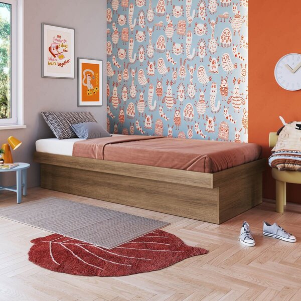 Cama Solteiro Juvenil Box Baú 80 Bogotá Mel