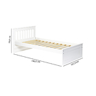 Cama Solteiro Juvenil Exclusive Madeira Maciça Branco