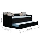 Cama Solteiro Juvenil Vitória Cinza/preto – Conquista