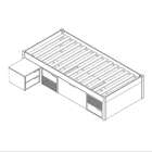 Cama Solteiro Kiara Madeira Maciça Branca