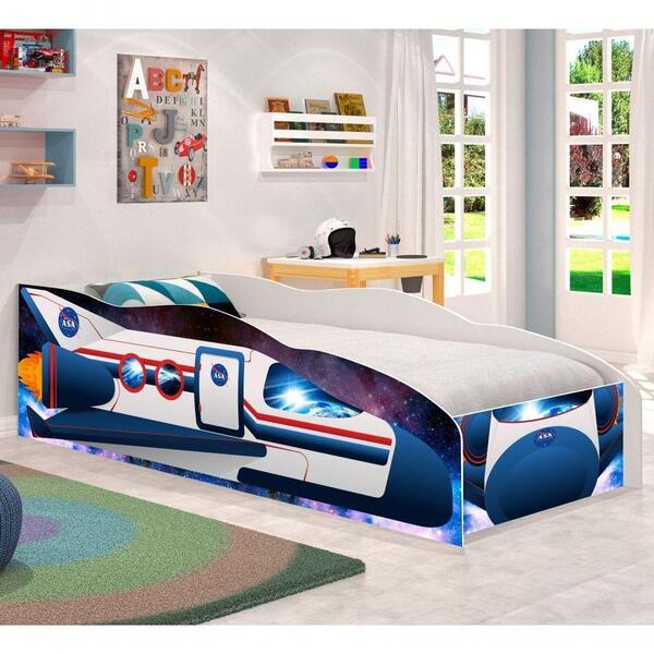 Cama Solteiro Kids Speciale Foguete Espacial Com Colchão