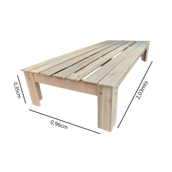 Cama Solteiro King Penafort 96x203x35  Sem Pintura (crua)