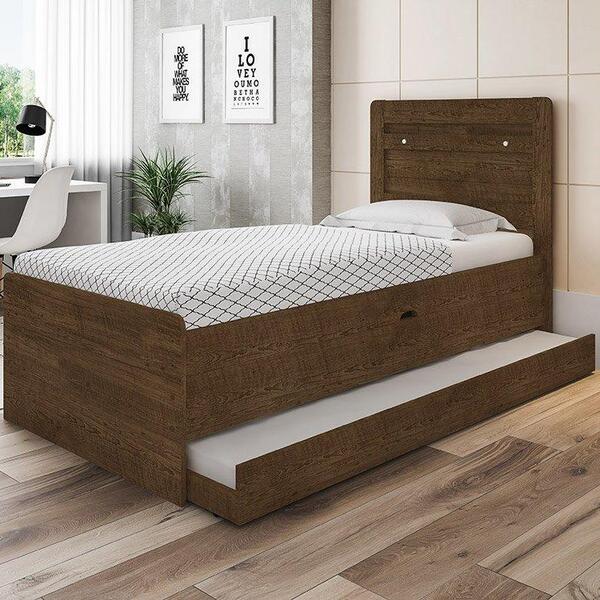 Cama Solteiro Larissa Malbec Com Auxiliar Framar