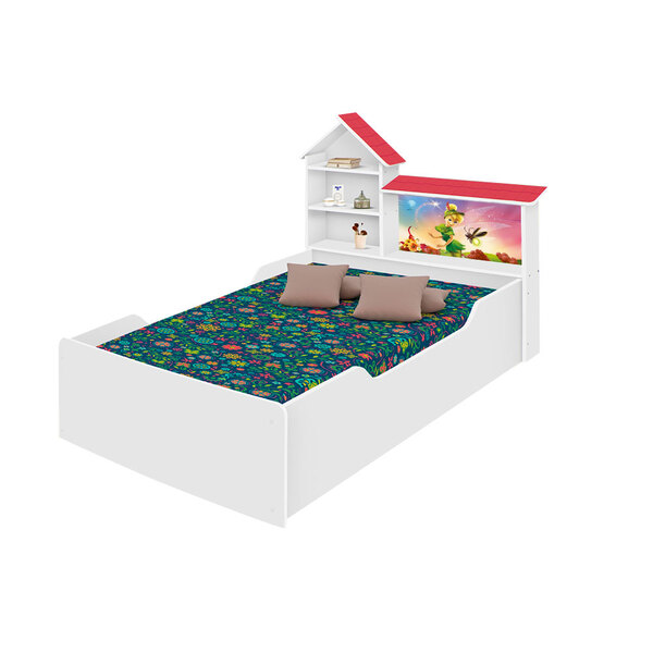 Cama Solteiro Lilly Com Casinha Fada Tinker Bell 5069