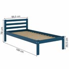 Cama Solteiro Linna Em Madeira Maciça Mdf Azul