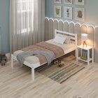 Cama Solteiro Linna Em Madeira Maciça Mdf Branco