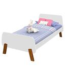 Cama Solteiro Lisa Branca E Mel