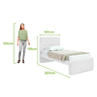 Cama Solteiro Loop - Lopas Branco