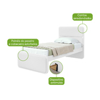 Cama Solteiro Loop - Lopas Branco