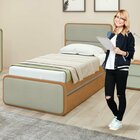 Cama Solteiro Loop Tecido Boucle Com Cama Auxiliar Amêndoa Cl