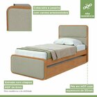 Cama Solteiro Loop Tecido Boucle Com Cama Auxiliar Amêndoa Cl