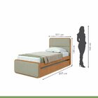 Cama Solteiro Loop Tecido Boucle Com Cama Auxiliar Amêndoa Cl