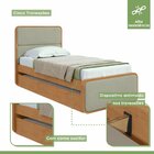 Cama Solteiro Loop Tecido Boucle Com Cama Auxiliar Amêndoa Cl