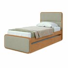 Cama Solteiro Loop Tecido Boucle Com Cama Auxiliar Amêndoa Cl
