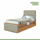 Cama Solteiro Loop Tecido Boucle Com Cama Auxiliar Amêndoa Cl