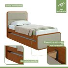 Cama Solteiro Loop Tecido Boucle Com Cama Auxiliar Frassino