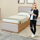 Cama Solteiro Loop Tecido Corano Com Cama Auxiliar Amêndoa Cl