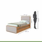 Cama Solteiro Loop Tecido Corano Com Cama Auxiliar Amêndoa Cl