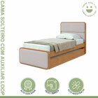 Cama Solteiro Loop Tecido Corano Com Cama Auxiliar Amêndoa Cl