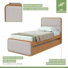 Cama Solteiro Loop Tecido Corano Com Cama Auxiliar Amêndoa Cl