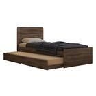 Cama Solteiro Luana Com Auxiliar Café Wood