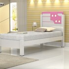 Cama Solteiro Luiza Branco/rosa - Branco