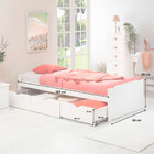 Cama Solteiro Madeira Maciça 3 Gavetas Com Estrado Mia - Bran