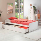 Cama Solteiro Madeira Maciça 3 Gavetas Com Estrado Mia - Bran