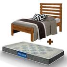 Cama Solteiro Madeira Maciça Castanho Brena Shop Jm Com Colch