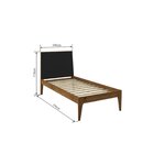 Cama Solteiro Madeira Maciça Club Artemobili Preto/garapa
